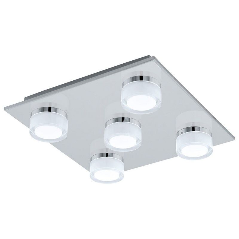 Chrome modern ceiling light plastic, Busra, 7W, 3000K LED, IP44