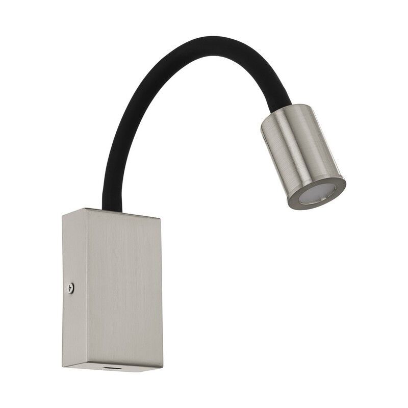 Nickel modern wall light plastic, Cafer, 4W, 3000K LED, with switch