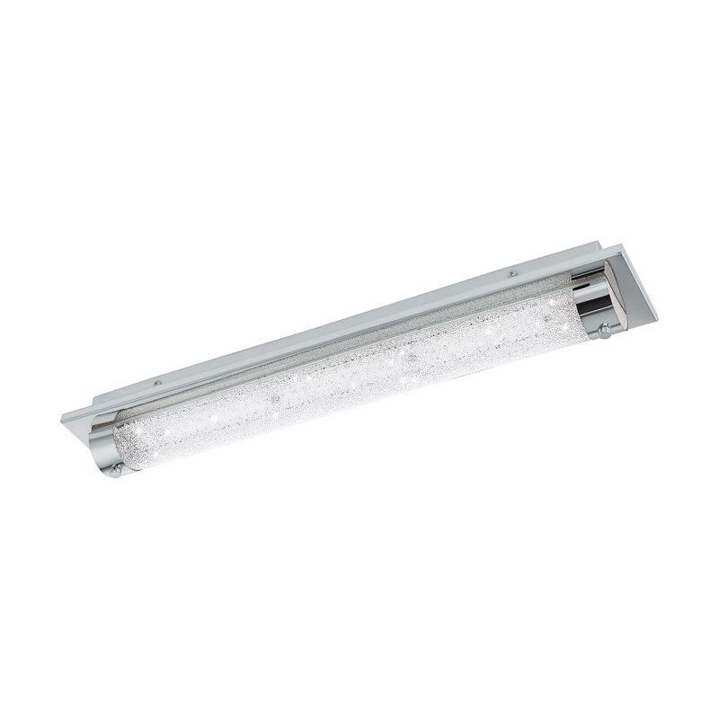 Chrome design ceiling light glass, Iris, 19W, 4000K LED, IP44