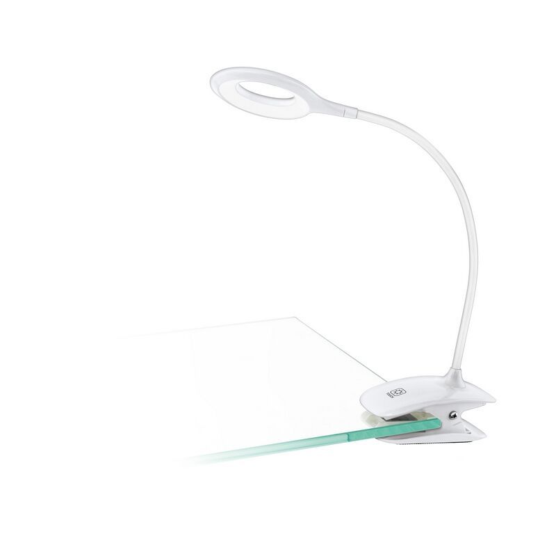 White clip on light plastic, Chana, 3W, 3000K LED, with switch White clip on light plastic, Chana, 3W, 3000K LED, with switch
