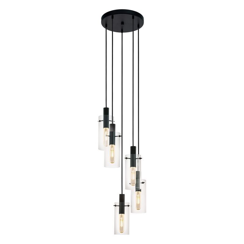Black modern pendant light glass, Jovanni