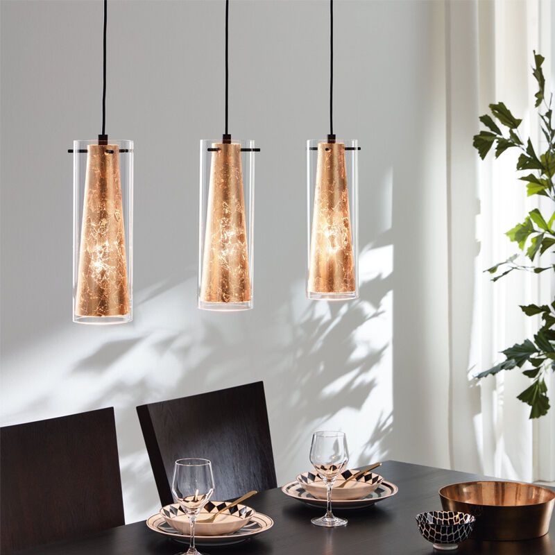 Golden modern pendant light glass, Barceno