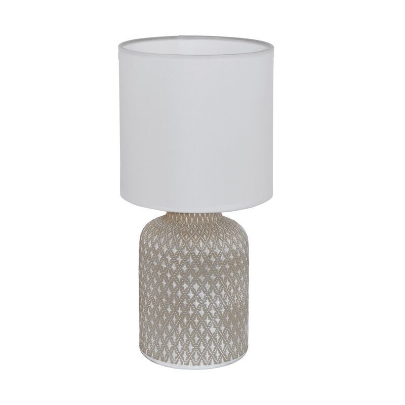 Ceramic table lamp grey, Angele, with switch