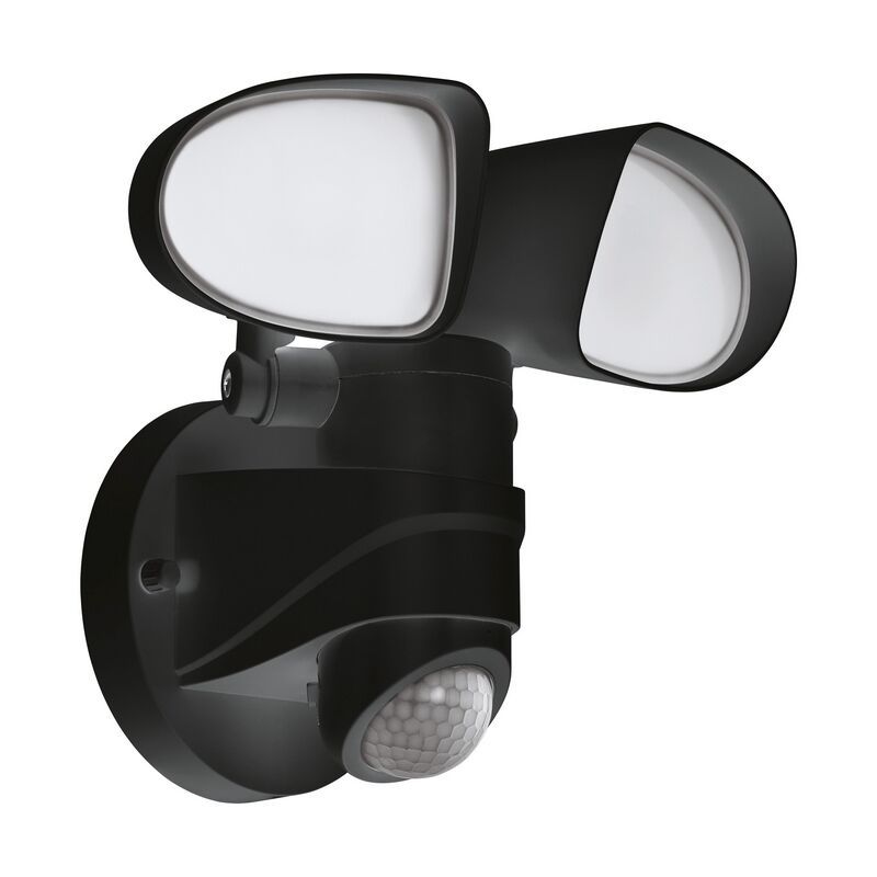 Black outdoor wall light with motion sensor plastic, Joselien, 6W, 5000K LED, IP44