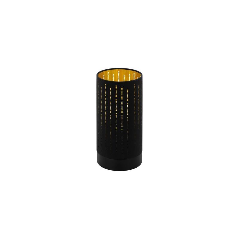 Black modern table lamp steel, Yori, with switch