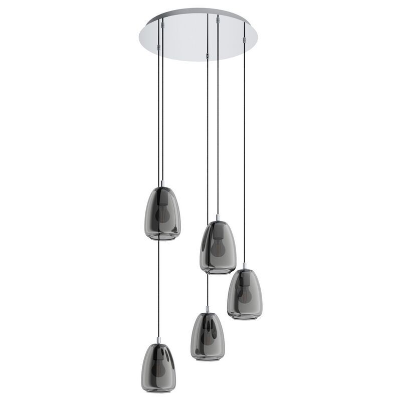 Chrome pendant light smoke glass, Fredericus Chrome pendant light smoke glass, Fredericus