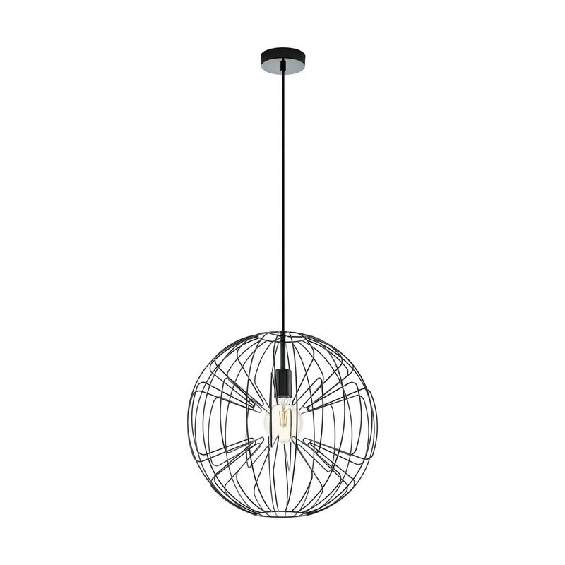 Nickel industrial pendant light steel, Josiah