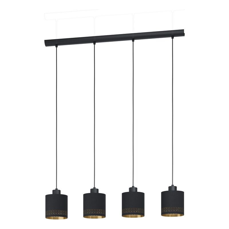 Black modern pendant light fabric, Niko