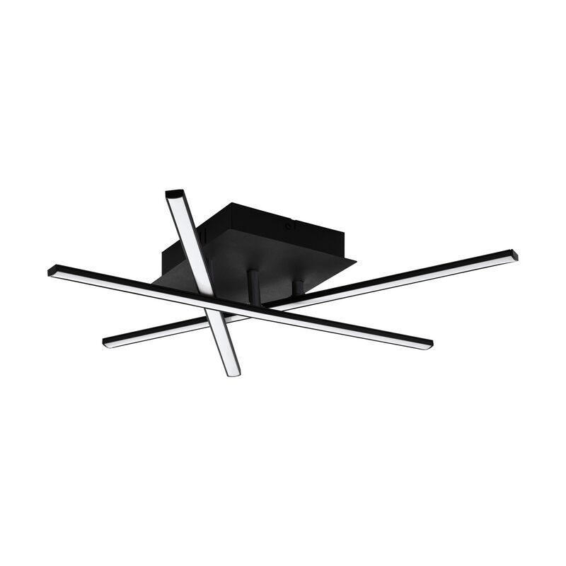 Black modern flush ceiling light aluminium, Arantxa, 10W, 3000K LED