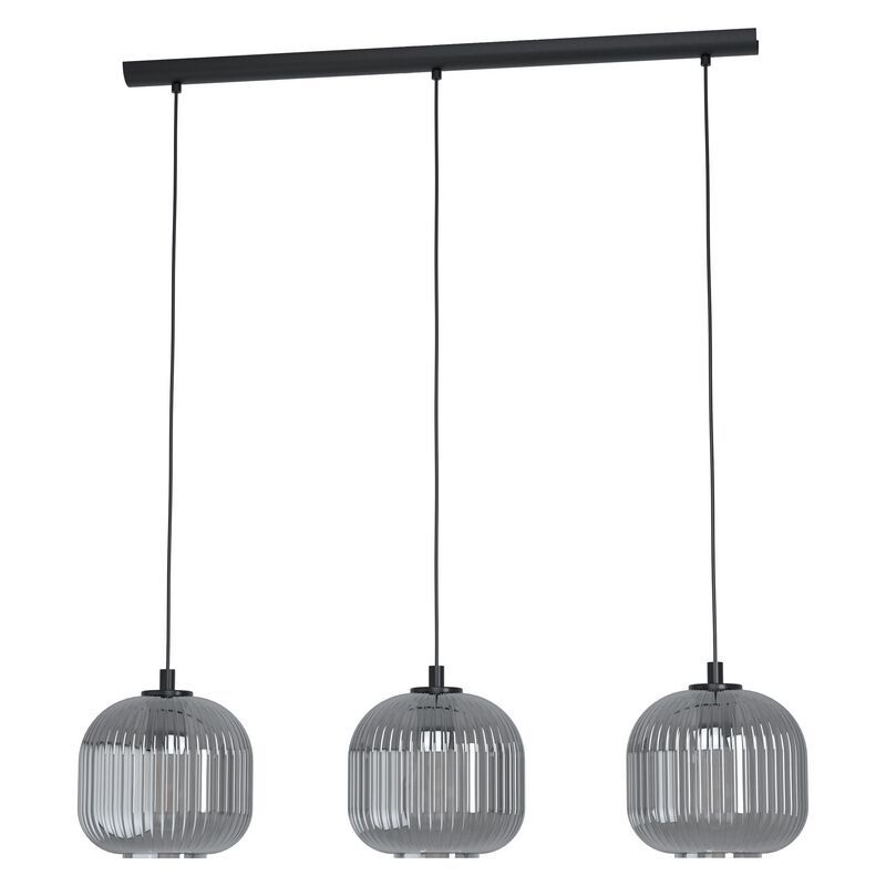 Black retro pendant light glass, Elvera