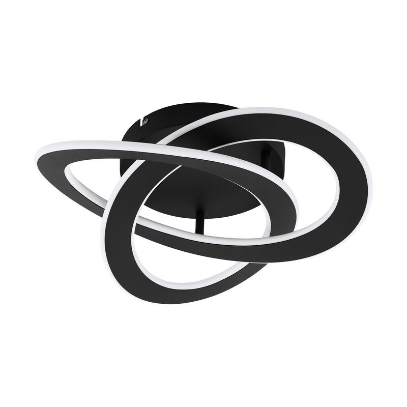 Black modern flush ceiling light aluminium, Sikko, 35W, 4000K LED