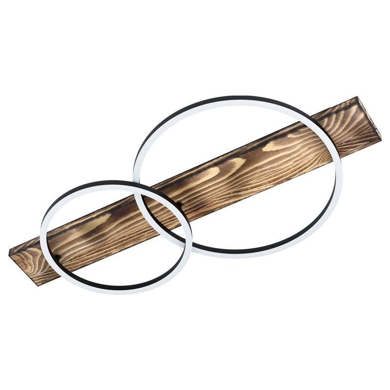 Wood flush ceiling light brown, Annebel, 12W, 3000K LED