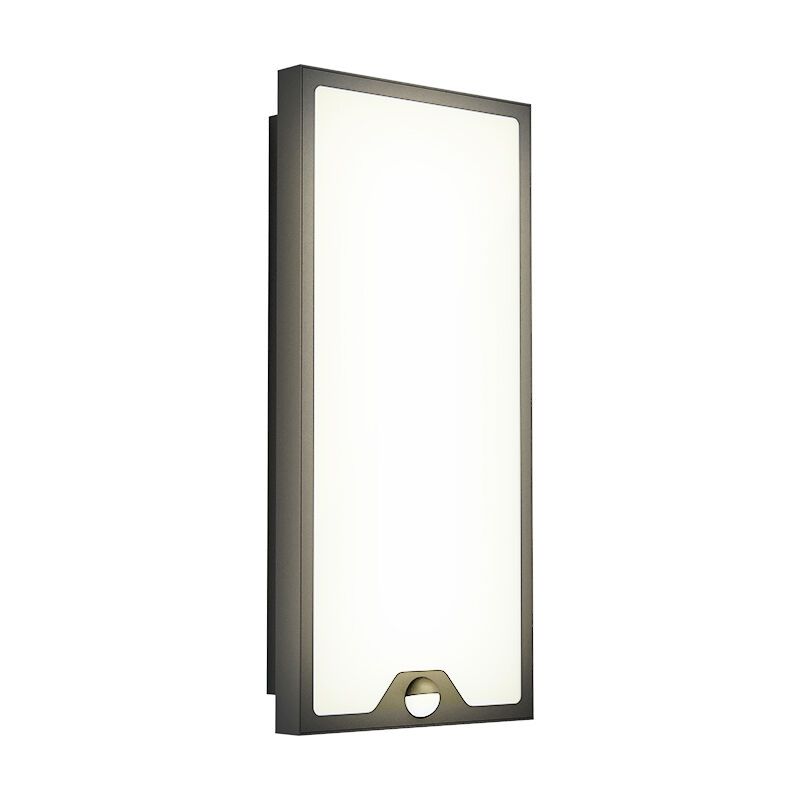 Black modern outdoor wall light with motion sensor steel, Lydian, 16W, 3000K LED, IP44 Black modern outdoor wall light with motion sensor steel, Lydian, 16W, 3000K LED, IP44