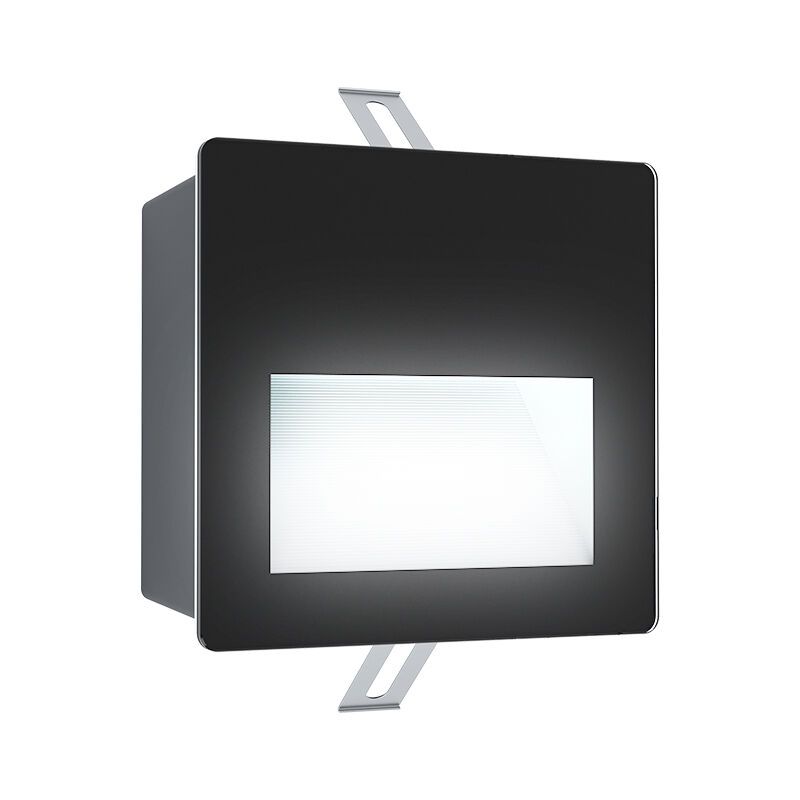 Black modern recessed outdoor wall light aluminium, Luigino, 3,7W, 4000K LED, IP65
