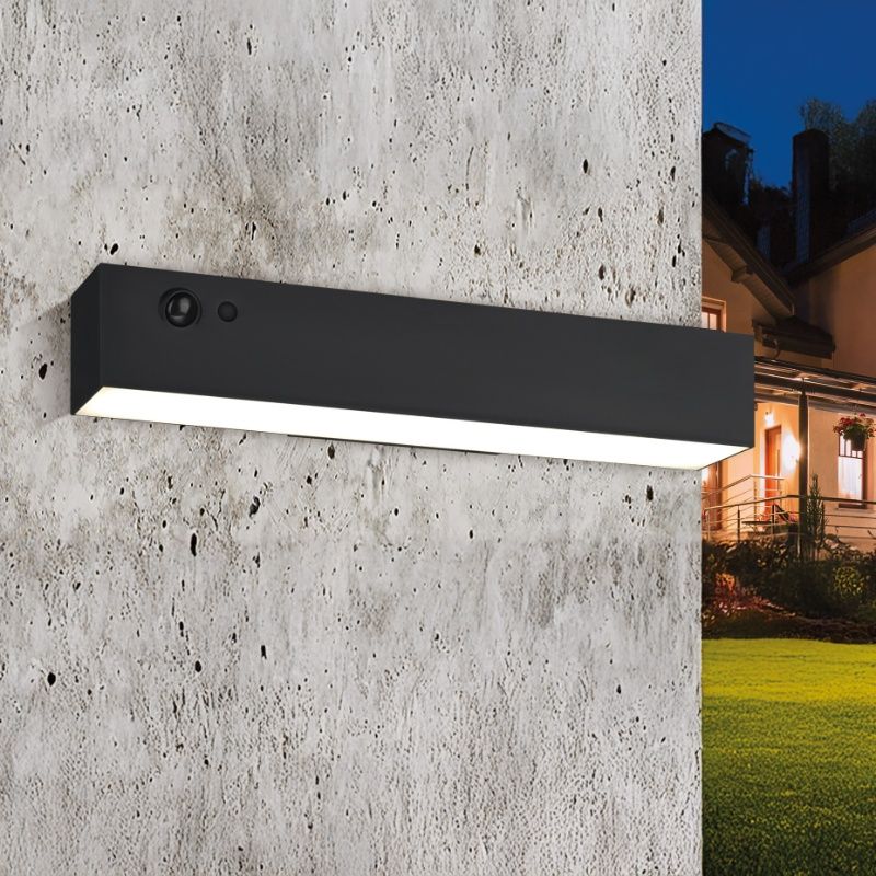 Black solar outdoor wall light plastic, Varsha, 6,8W, 4000K LED, IP54 Black solar outdoor wall light plastic, Varsha, 6,8W, 4000K LED, IP54