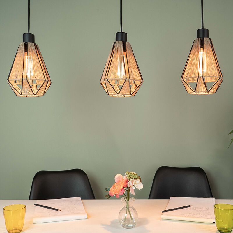 Brown rustic pendant light steel, Yessica