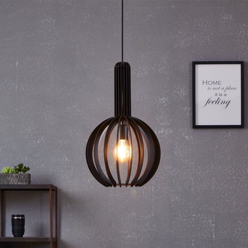 Wood pendant light black, Kenney