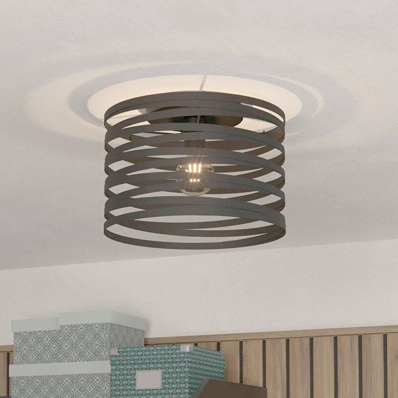 Black industrial ceiling light aluminium, Tein