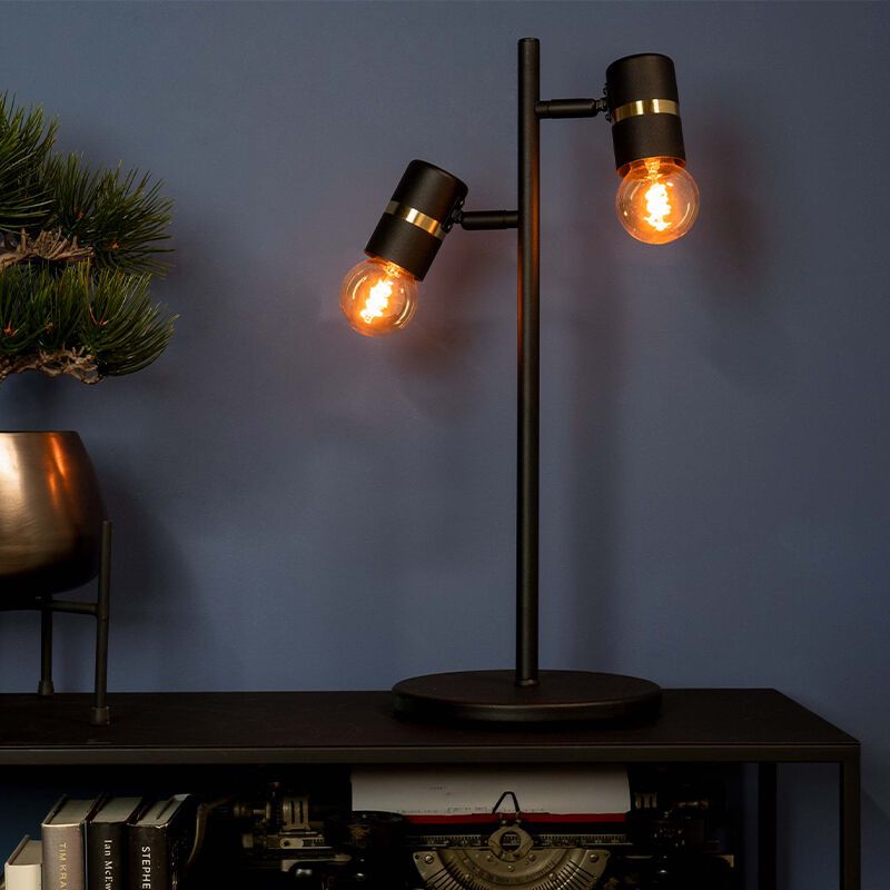 Black table lamp aluminium, Jelger, with switch