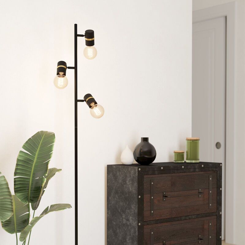 Black floor lamp aluminium, Jelger, with switch Black floor lamp aluminium, Jelger, with switch