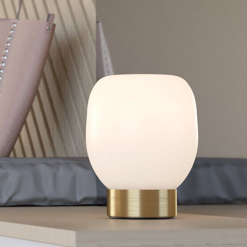 White design table lamp glass, Jeannine, with switch
