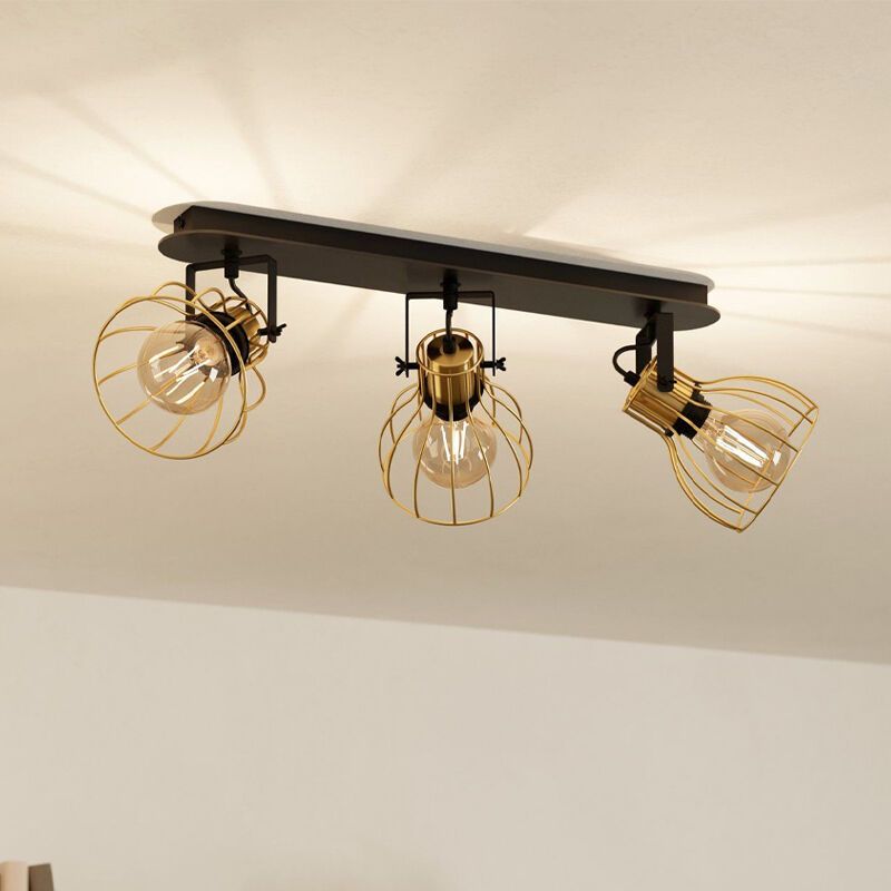 Golden industrial ceiling spotlight aluminium, Tjarda