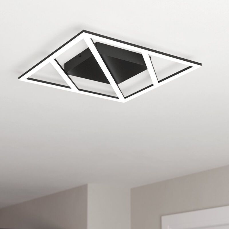 Black design flush ceiling light aluminium, Kenley, 21W, warm to cold white adjustable LED, 3-step dimmable Black design flush ceiling light aluminium, Kenley, 21W, warm to cold white adjustable LED, 3-step dimmable