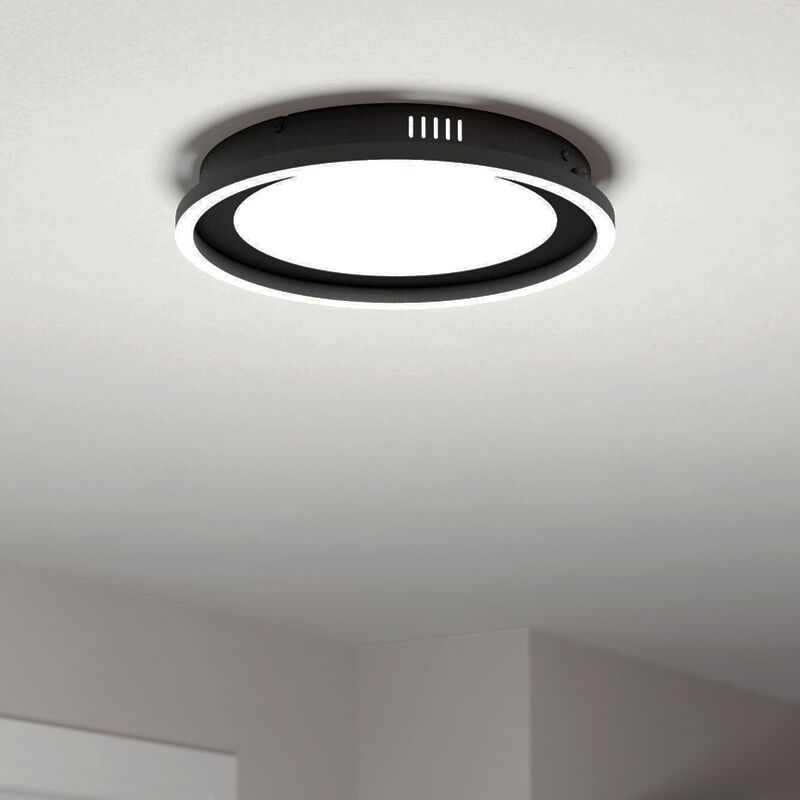 Black modern ceiling light aluminium, Thijn, 11,5W, warm to cold white adjustable LED, 3-step dimmable