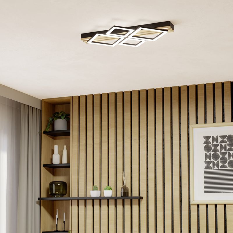 Black design ceiling light plastic, Cembrano, 30W, 3000K LED Black design ceiling light plastic, Cembrano, 30W, 3000K LED