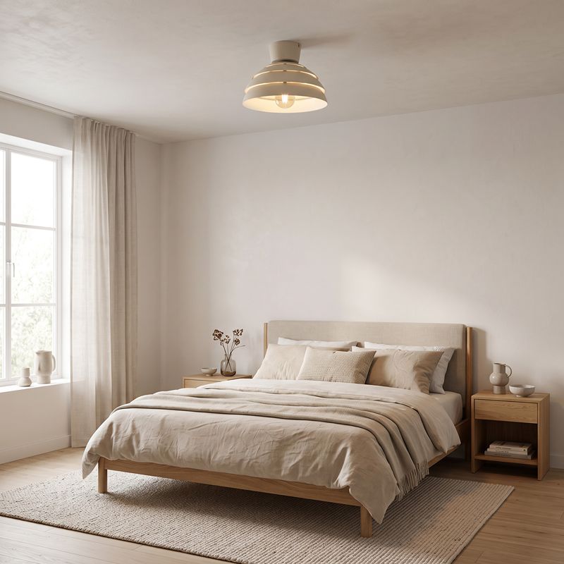 Beige Japandi ceiling light steel, Vittorito