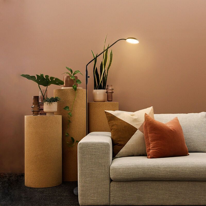 Modern reading floor lamp black, Salvador, 5W, 3000K LED, with switch