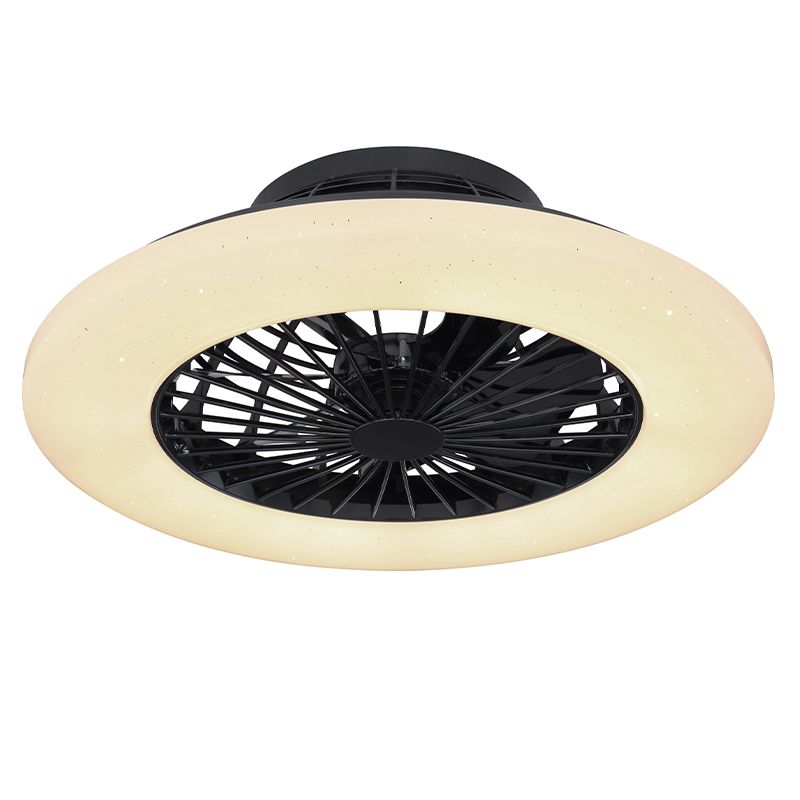 Black modern ceiling fan plastic, Joni, 40W, warm to cold white adjustable LED, with remote control