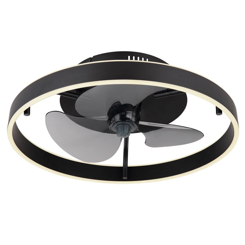 Black modern ceiling fan plastic, Joos, 40W, warm to cold white adjustable LED, with remote control