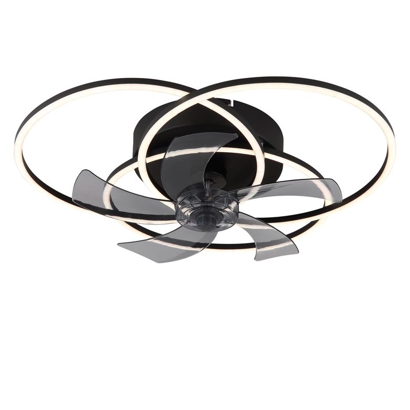 Black design ceiling fan aluminium, Kamiel, 40W, warm to cold white adjustable LED, with remote control