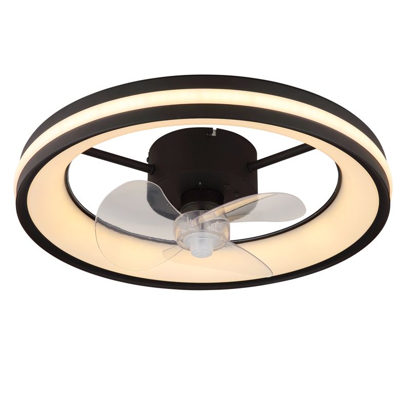 Black modern ceiling fan plastic, Klaaske, 30W, warm to cold white adjustable LED, with remote control