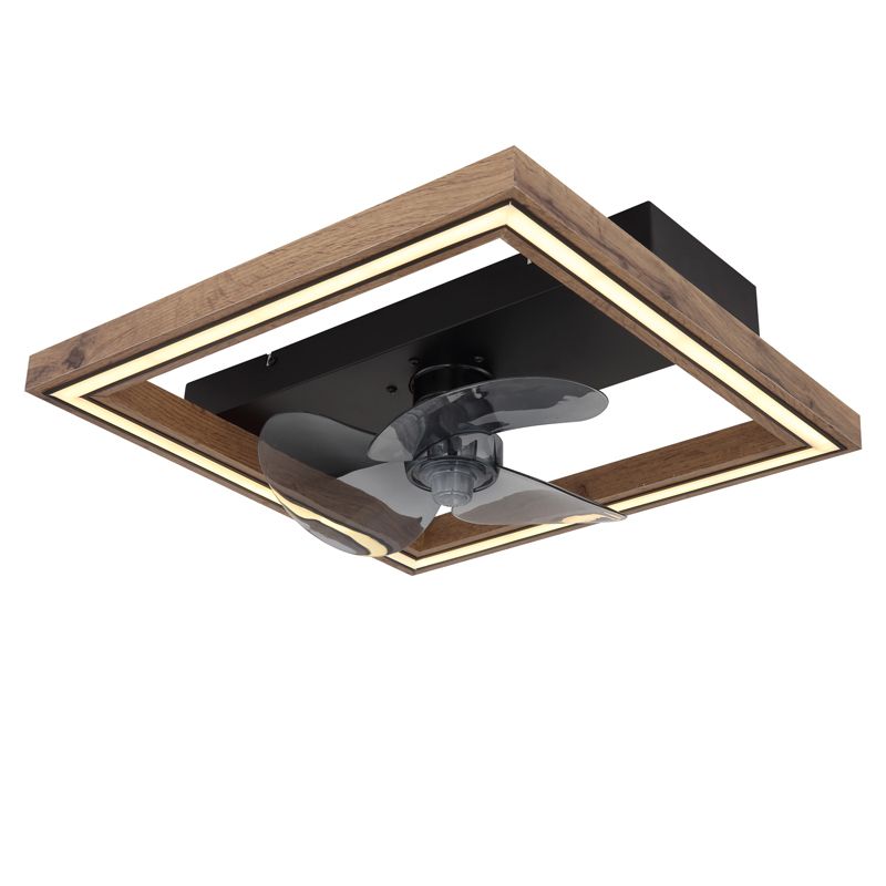 Brown modern ceiling fan plastic, Lamyea, 24W, warm to cold white adjustable LED, with remote control
