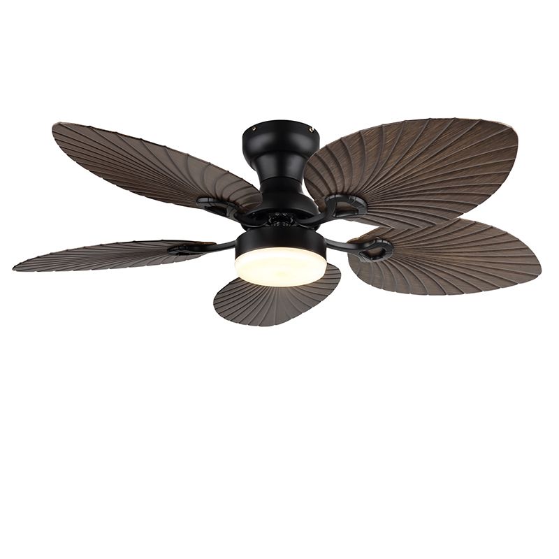 Brown rustic ceiling fan metal, Naduah, 22W, white switch LED, with remote control