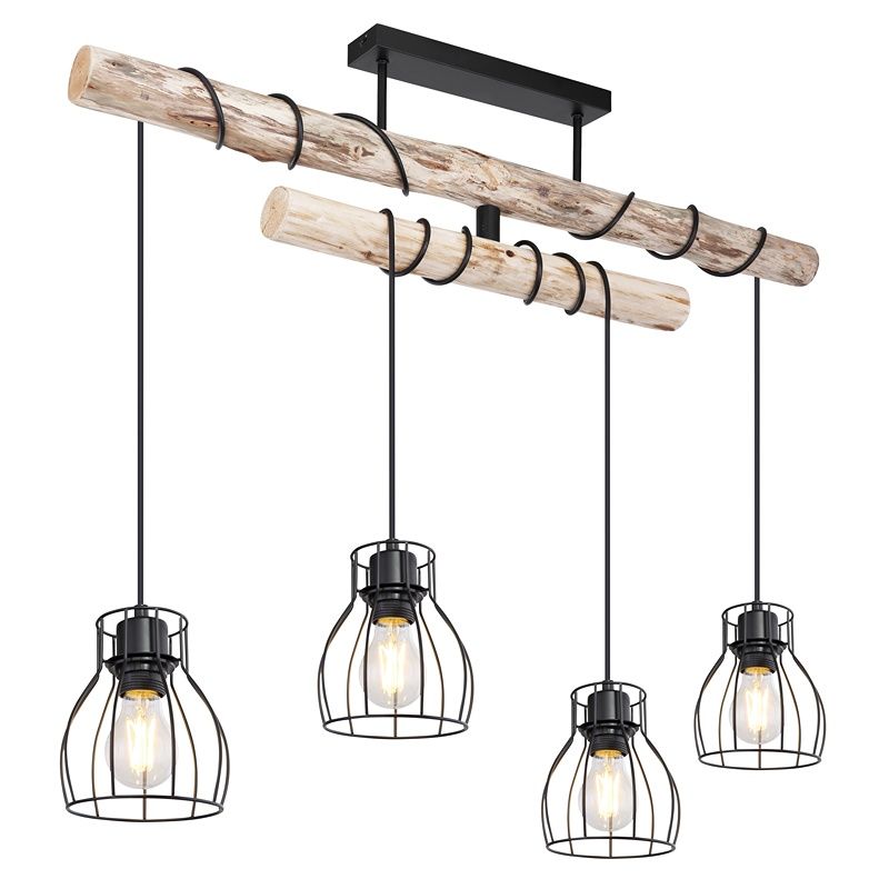 Black industrial pendant light wood, Masoud Black industrial pendant light wood, Masoud