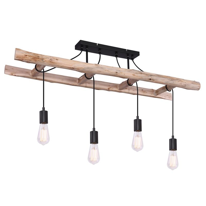 Black industrial ceiling light wood, Ihsan