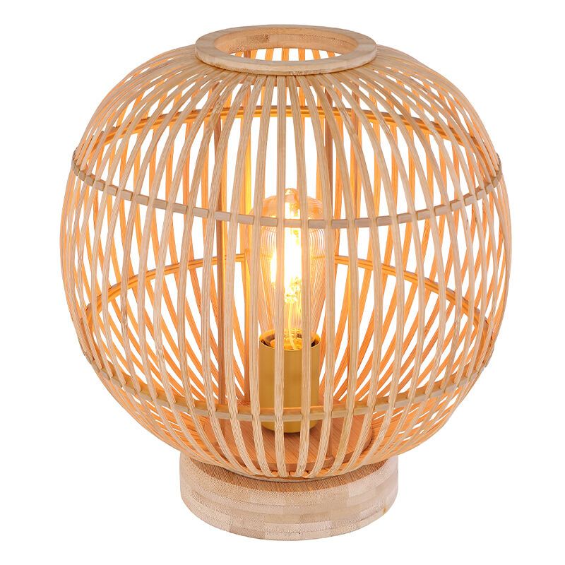 Wood table lamp brown, Terry, with switch Wood table lamp brown, Terry, with switch