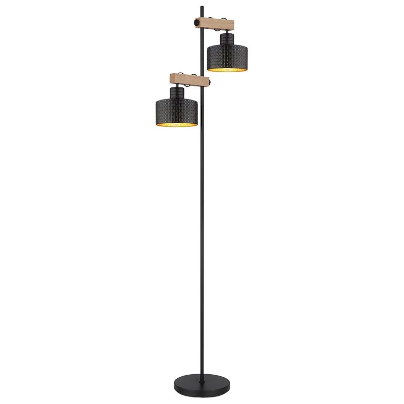 Black modern floor lamp metal, Riemmer, with switch