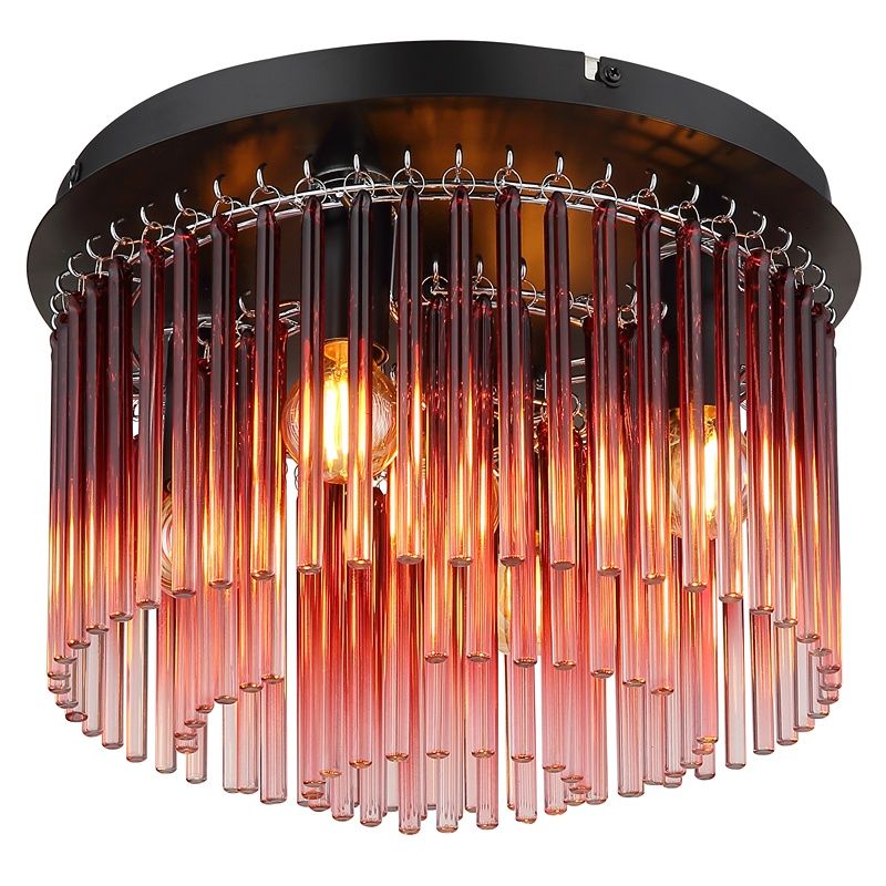 Red design ceiling light glass, Genelva