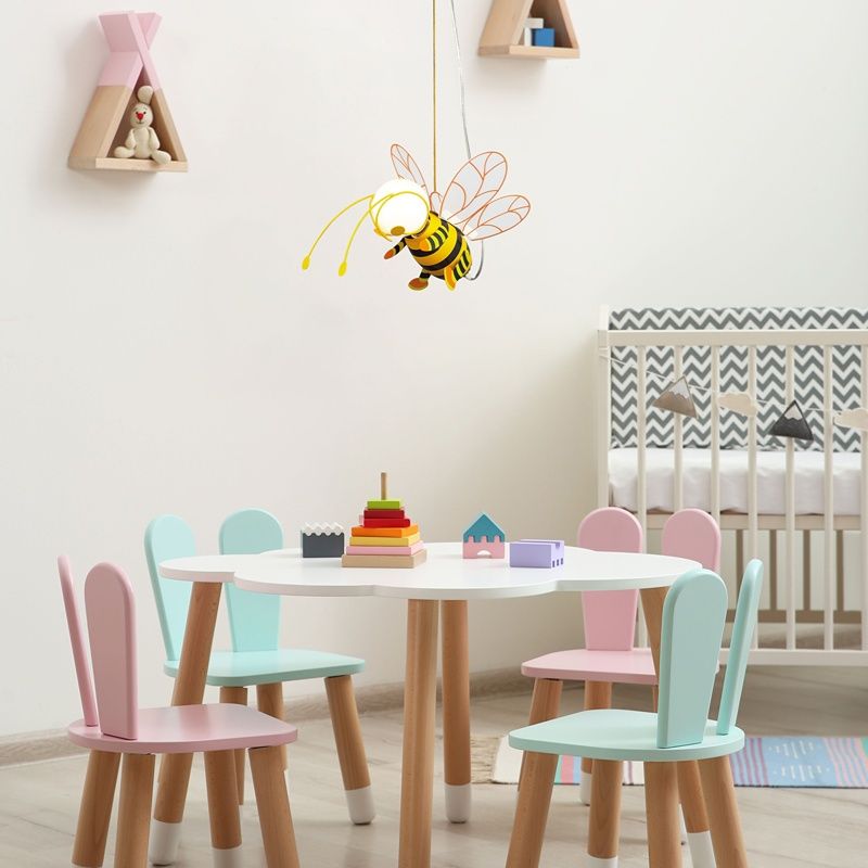 Yellow children's pendant light plastic, Buzzy