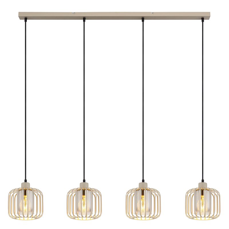 Beige industrial dining table hanging lamp metal, Jolanda