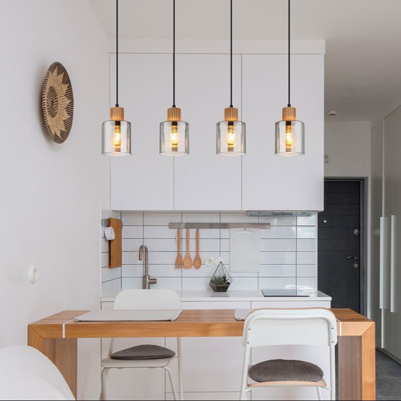 Black pendant light smoke glass, Abelon