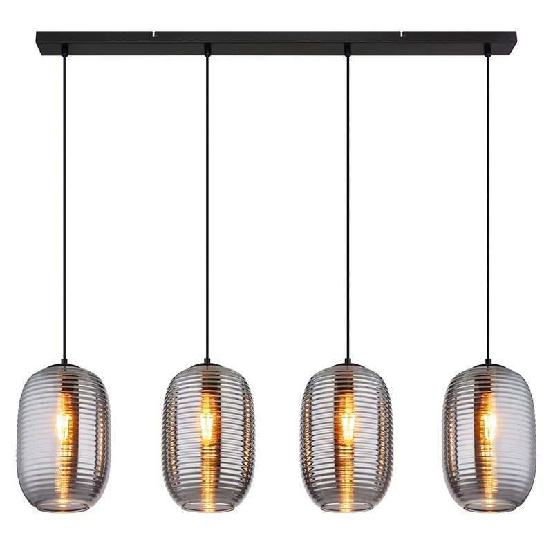 Black pendant light smoke glass, Arina