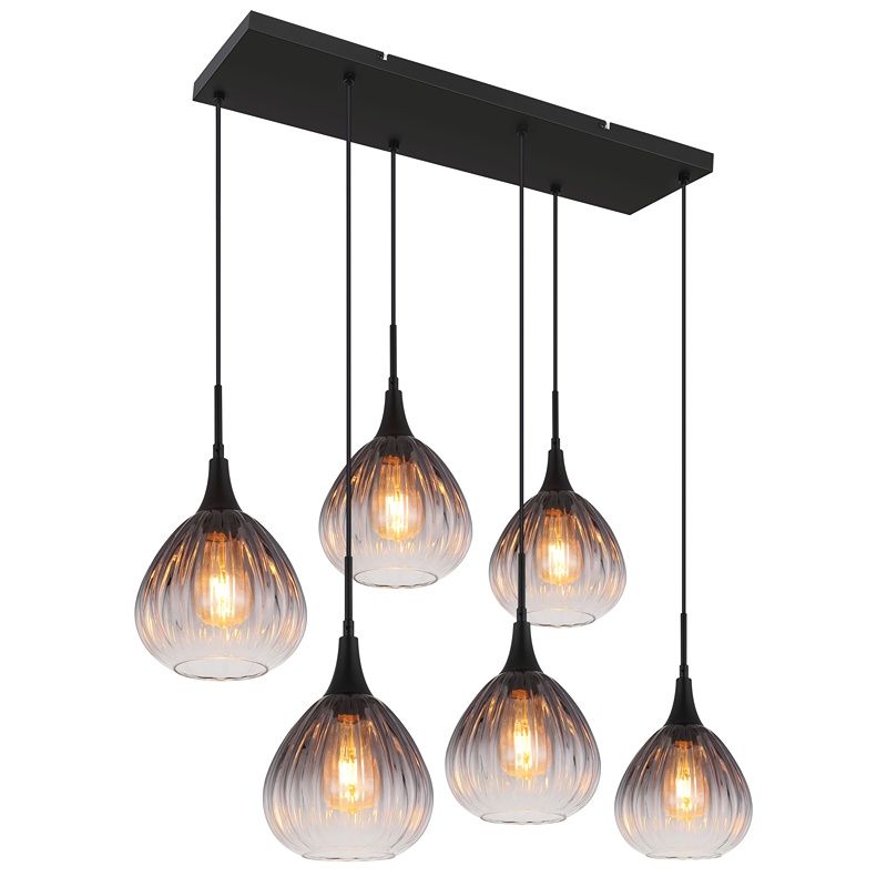 Black pendant light smoke glass, Olof Black pendant light smoke glass, Olof