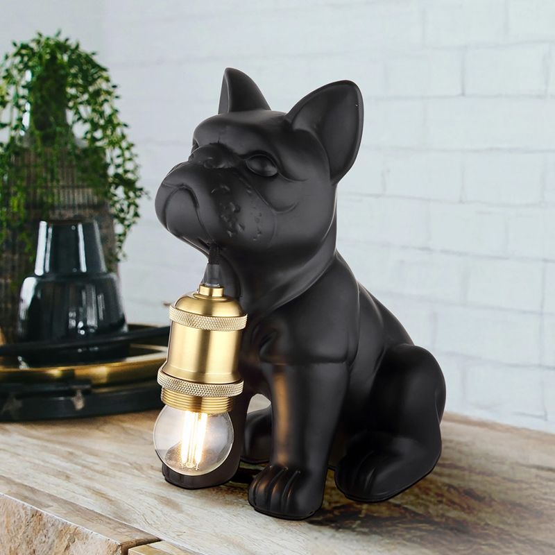 Ceramic table lamp black, Dogan, with switch