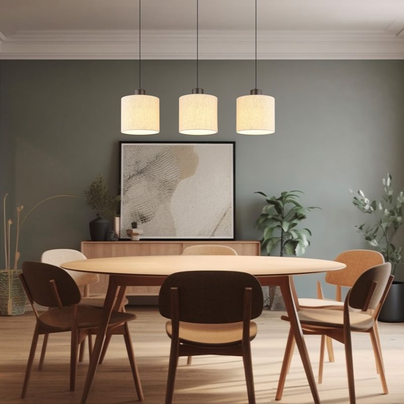 Cream modern pendant light fabric, Thieu, 24W, 3000K LED Cream modern pendant light fabric, Thieu, 24W, 3000K LED