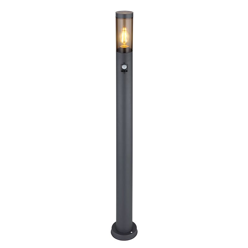 Black modern outdoor floor lamp with motion sensor stainless steel, Ishara, IP44 Black modern outdoor floor lamp with motion sensor stainless steel, Ishara, IP44